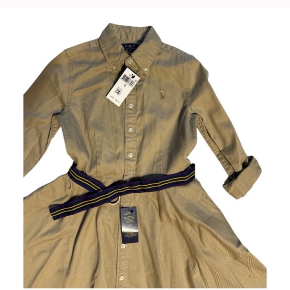 NWT Ralph Lauren Khaki Button-Up Shirt Dress